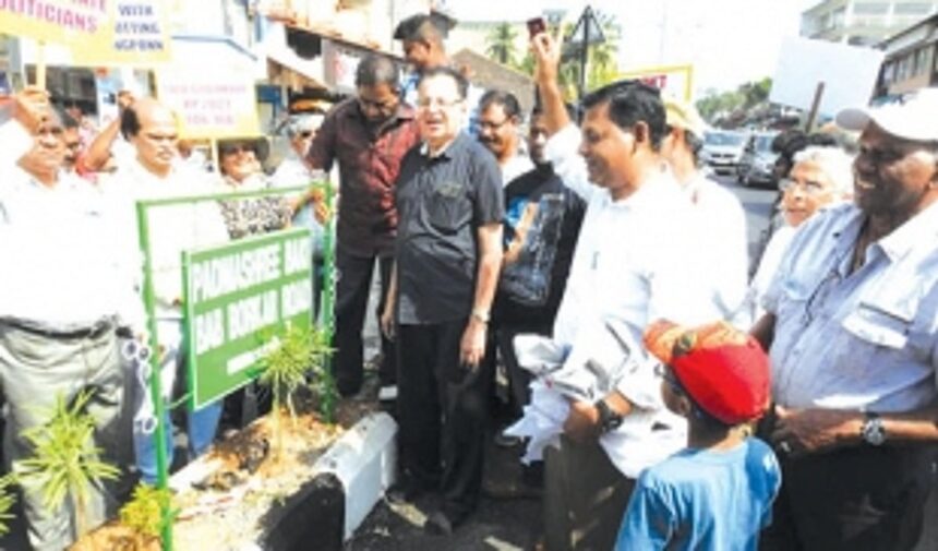 NGO, locals unveil name plate before Fatorda road is named