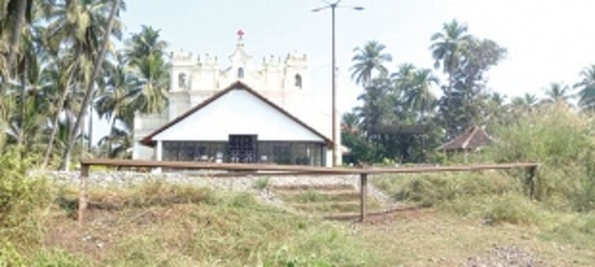 NOW WHAT? A railway barricade blocking centuries-old Arossim Chapel!