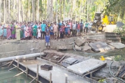 Nagargao locals oppose  construction of bandhara