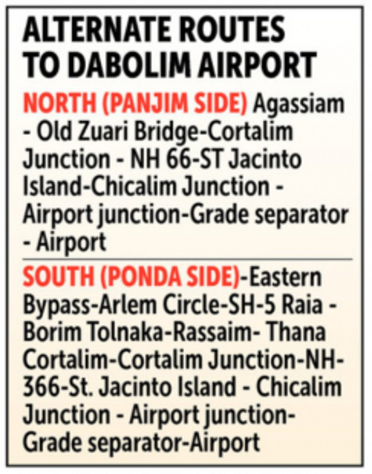National Games: Traffic advisory for travellers headed  to Dabolim Airport today