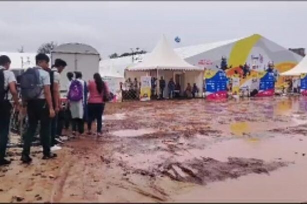 National Games Venue in Campal Panjim Battling Rain-Induced Setback