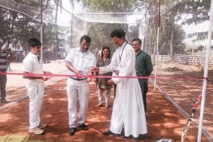 Net practice pitch  laid at St Britto HS