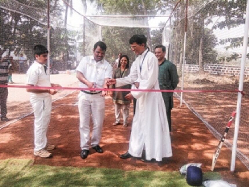 Net practice pitch laid at St Britto HS 1 Net practice pitch laid at St Britto HS