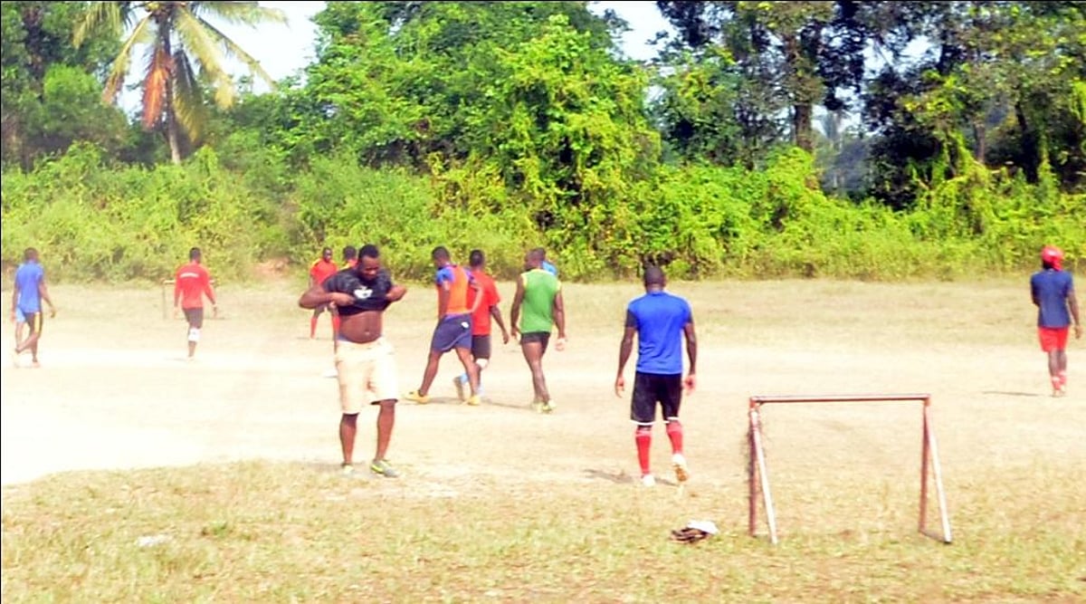 Nigerian's Enjoying a game of football.