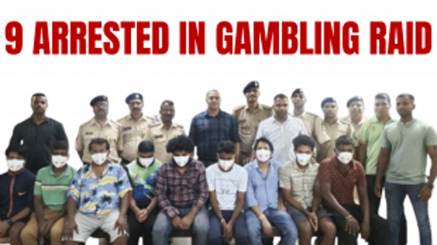 Nine arrested in gambling raid 1 Nine arrested in gambling raid
