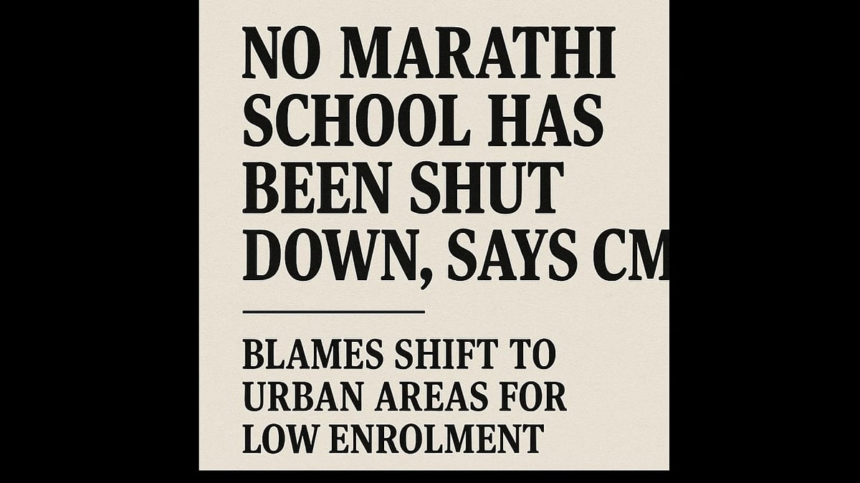 No Marathi School Has Been Shut Down, Says CM; Blames Shift to Urban Areas for Low Enrolment 1 No Marathi School Has Been Shut Down, Says CM; Blames Shift to Urban Areas for Low Enrolment