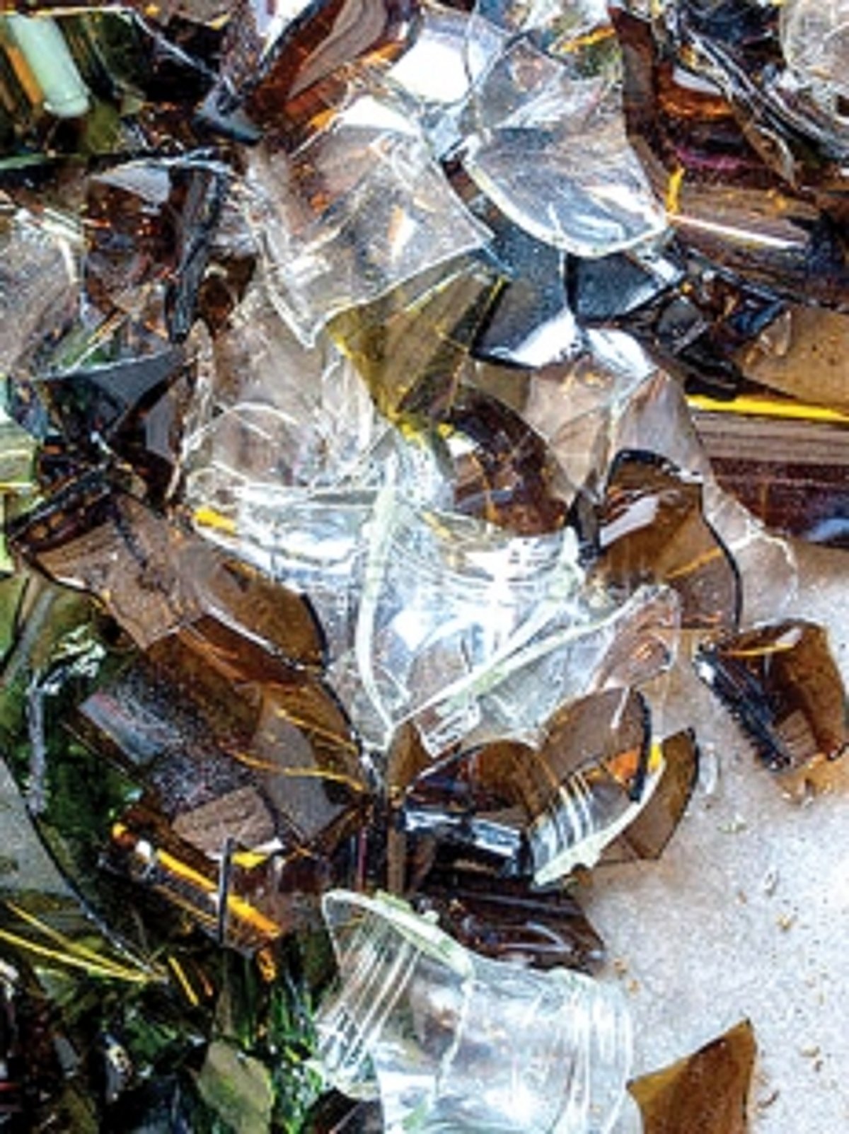 No system in place to collect glass trash