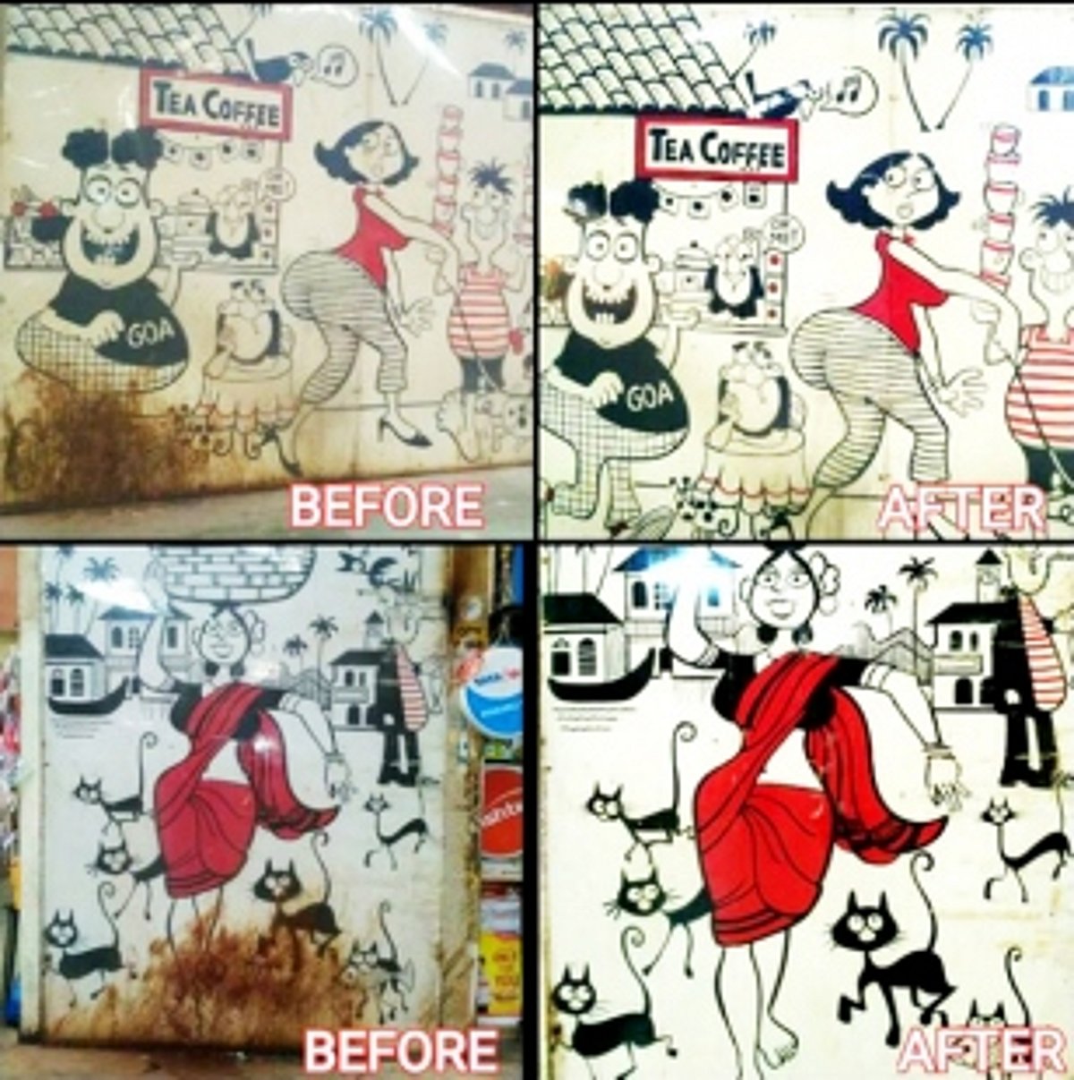 Now, locals play Munnabhais, clean up Mario murals at Panjim market