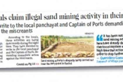 O Heraldo report on illegal sand mining  prompts Rachol VP to file police complaint