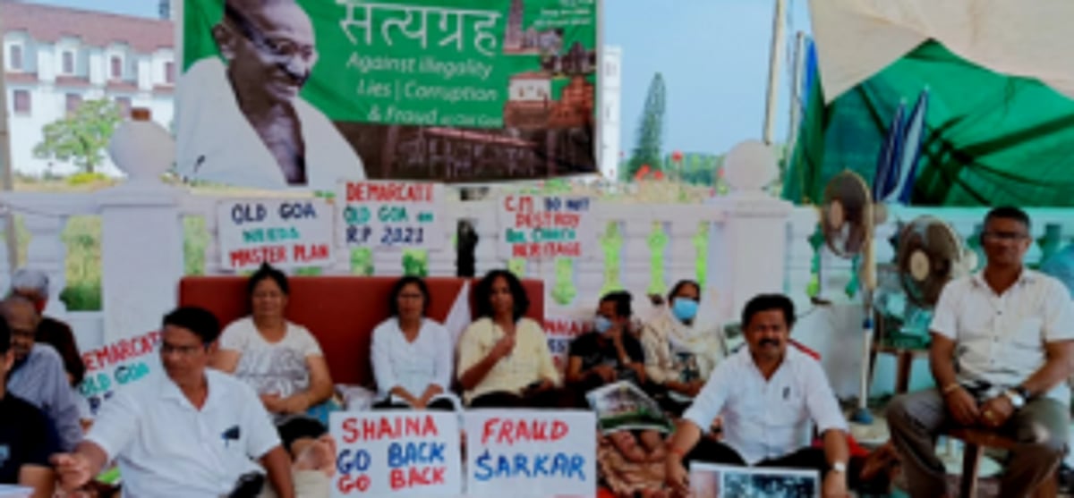 Old Goa protestors demand prompt govt action against the disputed project