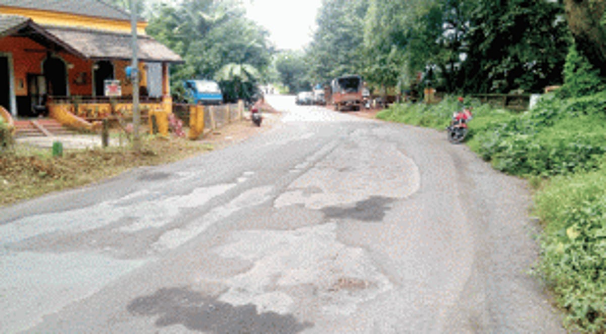 Old Verna Highway in a dilapidated condition