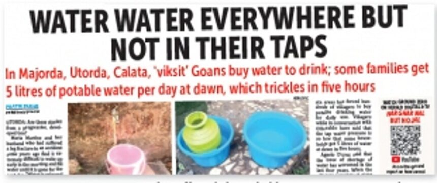 On water shortage in Utorda ‘some are doing tiatr’, says Minister Sequeira