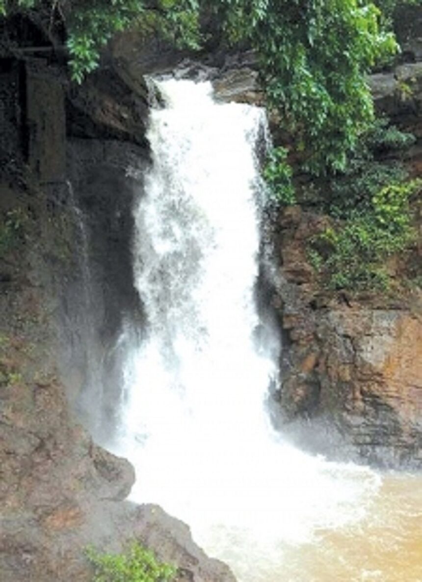 Once ‘dry’, Harvalem waterfall now in full flow