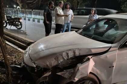 One Injured in Late-Night Self-Accident Near Health Directorate in Campal, Panjim