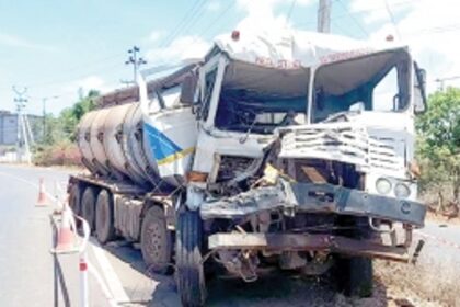 One injured as two tankers loaded with phosphoric acid collide at Dabolim