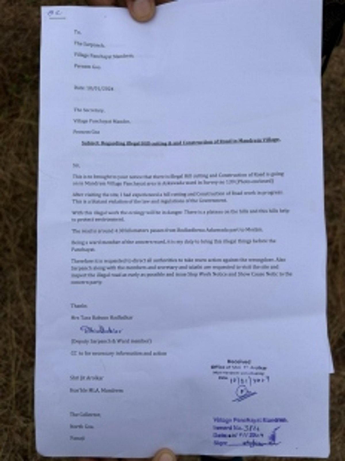 Outcry in Mandrem as Locals Protest Illegal Hill and Tree Cutting