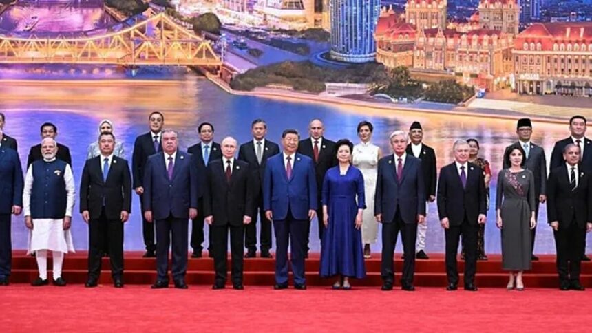 PM Modi and Shehbaz Sharif Seen in Same Frame at SCO Summit in China 1 PM Modi and Shehbaz Sharif Seen in Same Frame at SCO Summit in China