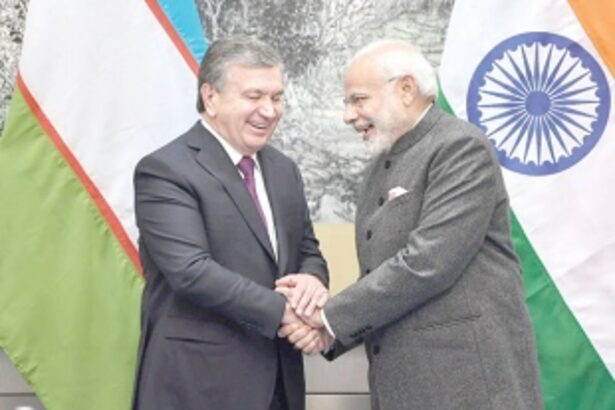 PM Modi meets Uzbek Prez Mirziyoyev at SCO summit