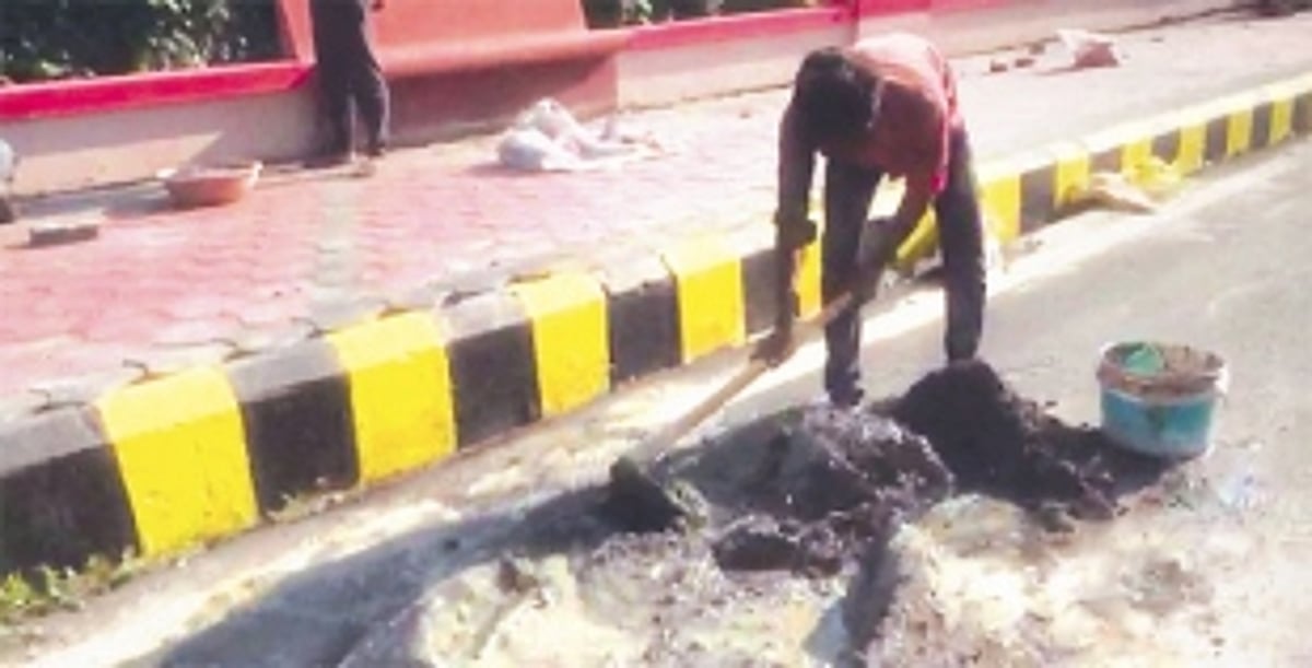 PWD contractor commences repair of Ring Road, footpaths after locals highlight shoddy work
