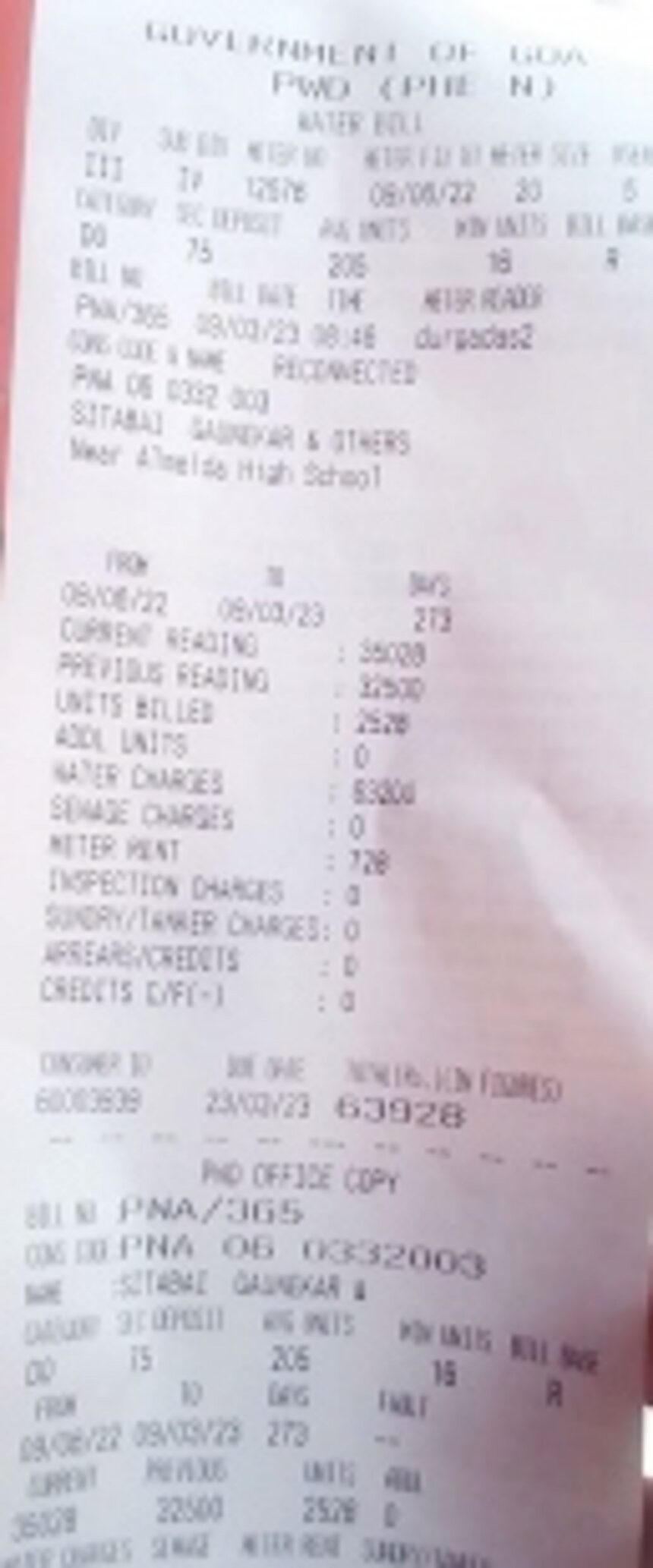 PWD sends Rs 63k water bill after 9 months 1 PWD sends Rs 63k water bill after 9 months