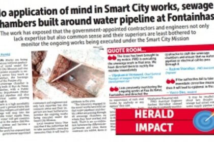 PWD swings into action, shifts  water pipeline from sewage chambers
