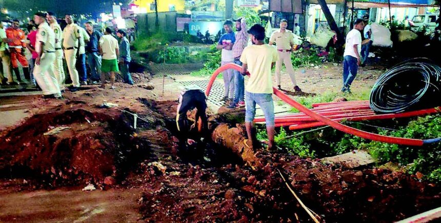 Panic in Zuarinagar after gas pipeline springs leak 1 Panic in Zuarinagar after gas pipeline springs leak