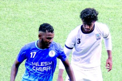 Panjim Footballers rally to
hold Guardian Angel SC