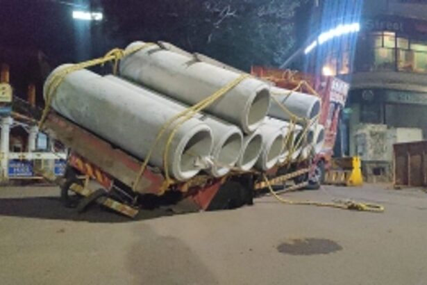 Panjimites terrified: Third truck sinks as road caves-in at Panjim