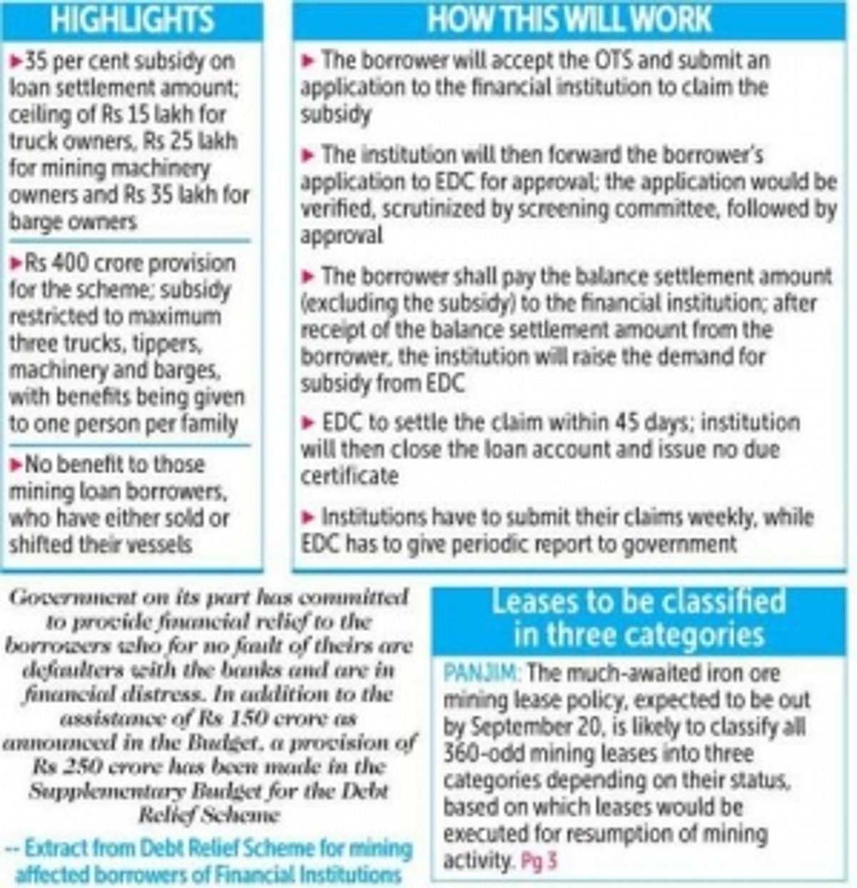 Parrikar pays back poll support with loan settlement to ‘mining affected’
