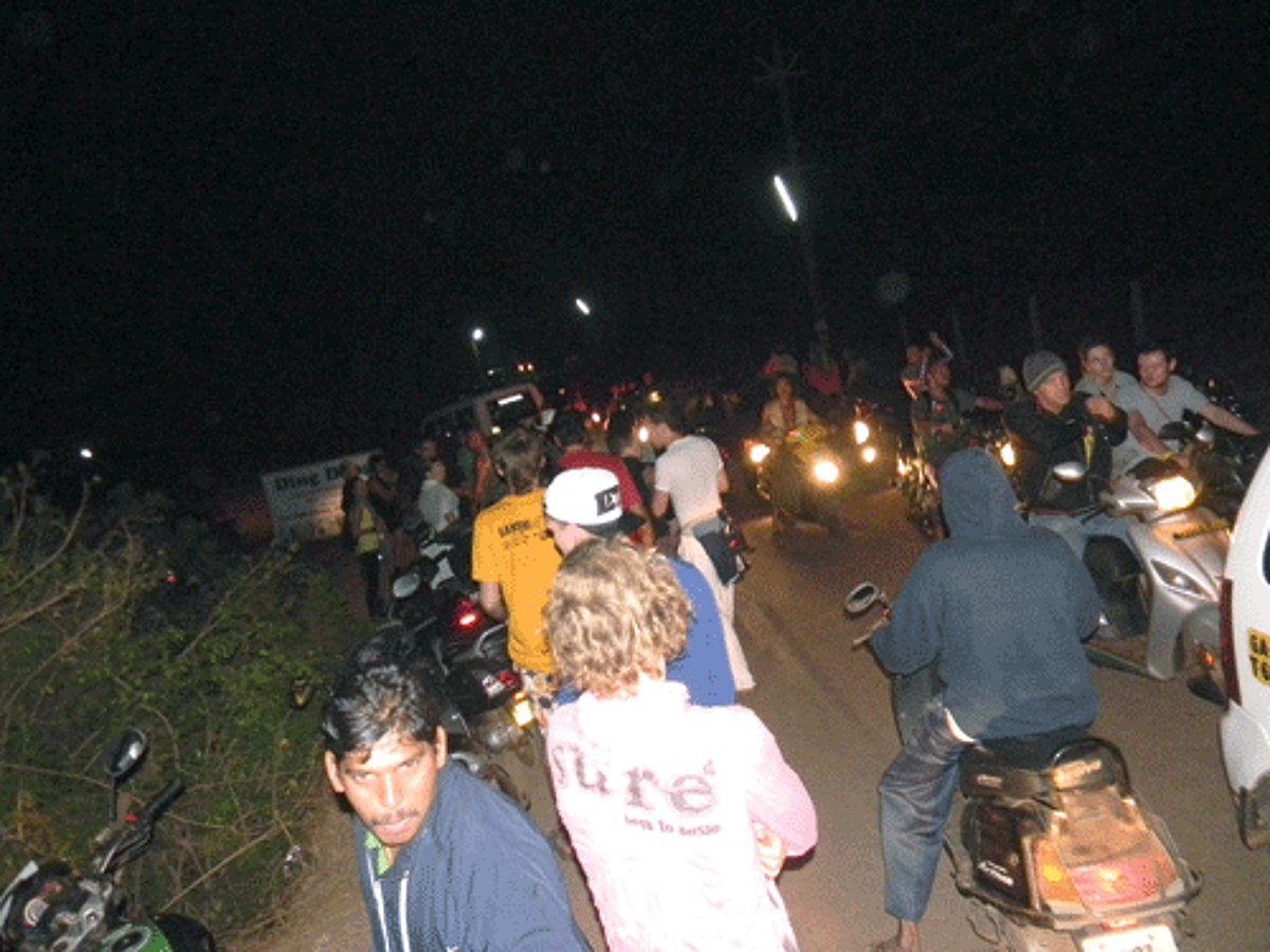 Partygoers leaving the site at Ashwem beach where a beach party was organised on Sunday.