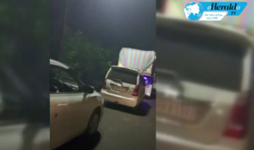 Patient from Ambulance had to walk to get out of heavy traffic congestion on narrow Honda-Belgavi road 1 Patient from Ambulance had to walk to get out of heavy traffic congestion on narrow Honda-Belgavi road