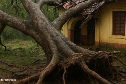 Peepal Tree Uprooted in Heavy Rains Damages House in Goa; No Injuries Reported