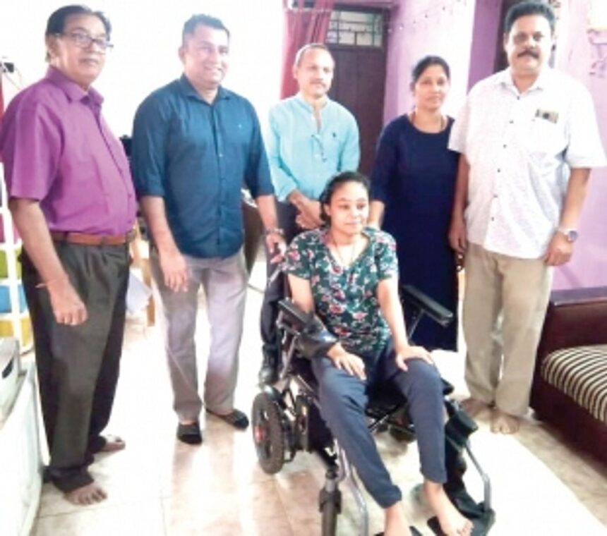 Physically challenged girl from Guirim gets motorised wheelchair from govt