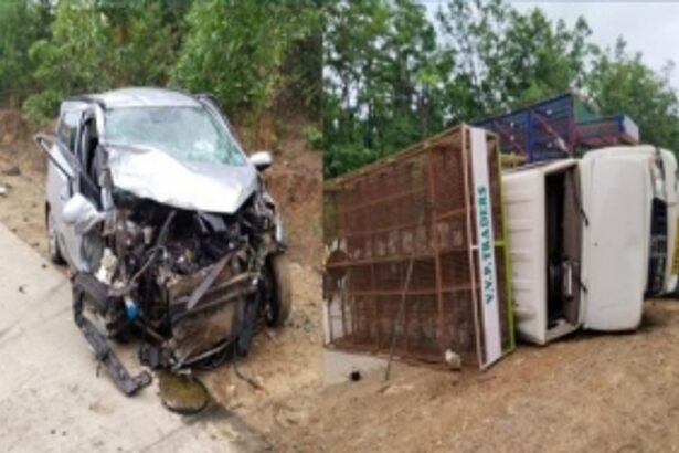 Pickup truck collides with car at Goa-Ramnagar NH; 6 injured