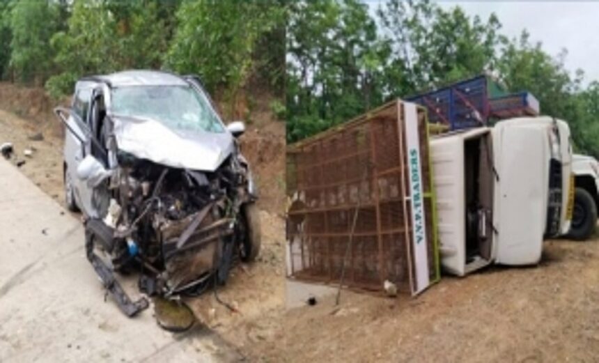 Pickup truck collides with car at Goa-Ramnagar NH; 6 injured