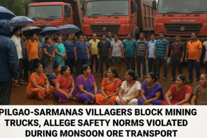 Pilgao-Sarmanas Villagers Block Mining Trucks, Allege Safety Norms Violated During Monsoon Ore Transport