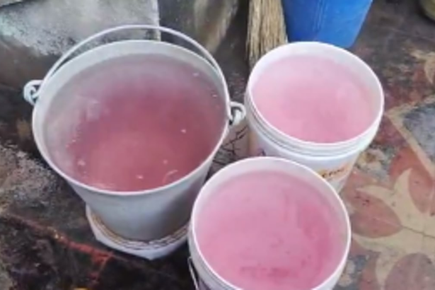Pink Water Emerges from Borewell in Telangana's Mancherial District