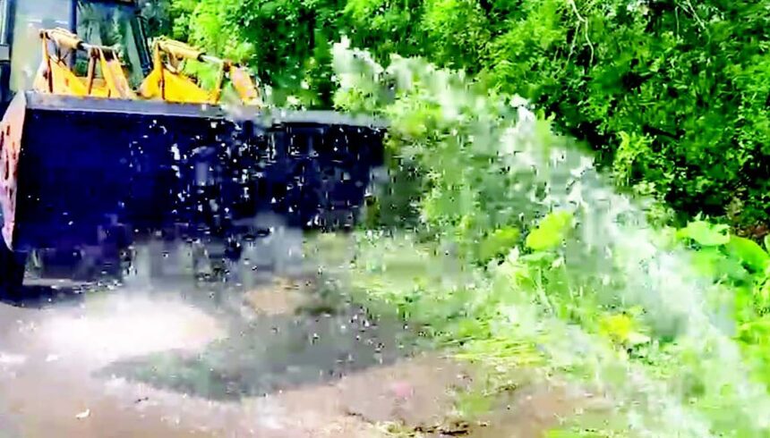 Pipeline bursts in Cacora after PWD uses excavator for bush clearing