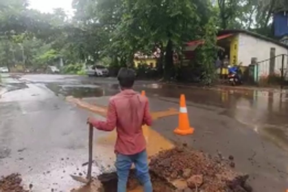 Pipeline bursts near Siolim PHC, huge quantity of water wasted