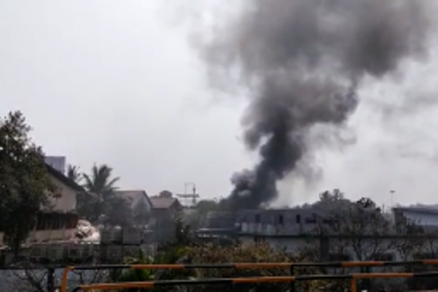 Plastic factory gutted in a fire at Pissulem Industrial Estate, Goa