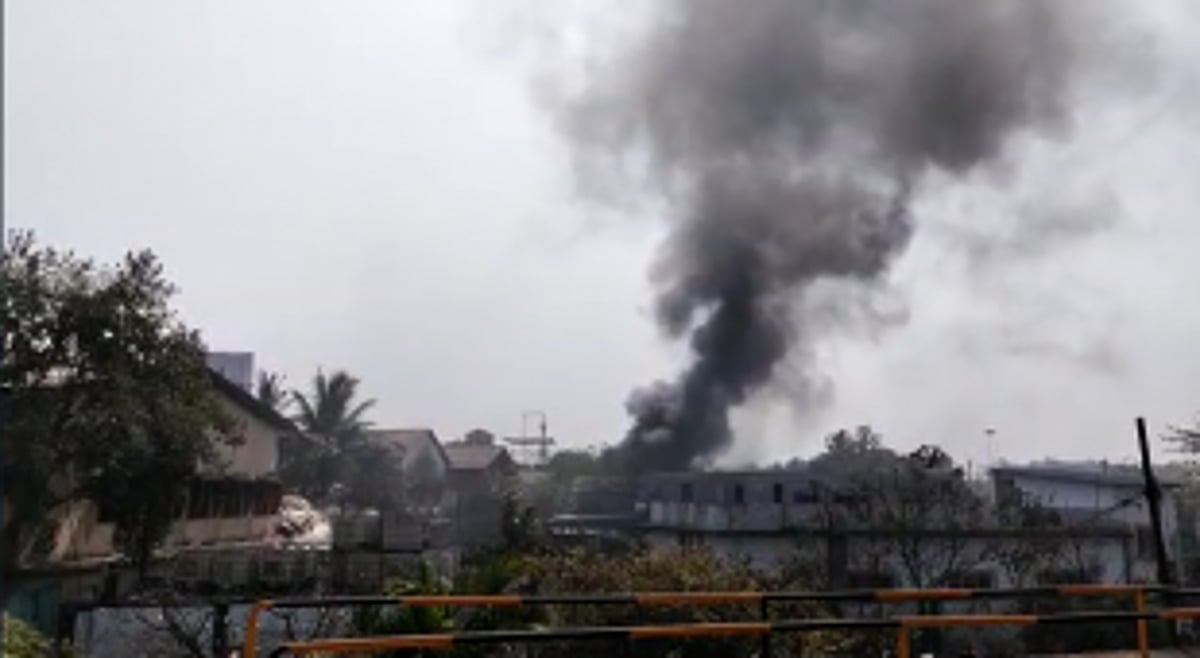 Plastic factory gutted in a fire at Pissulem Industrial Estate, Goa