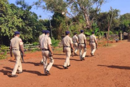 Police personnel of Margao  Sub-Division hold parade