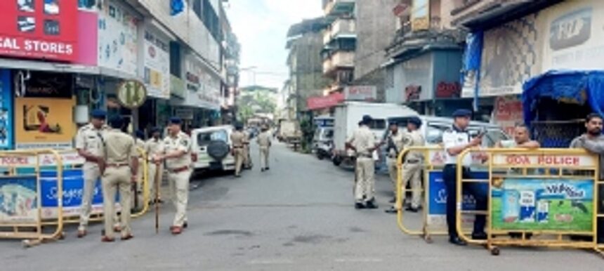 Police posted outside the Margao residence of Goa BJP MLA Digambar Kamat