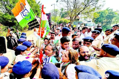 Police thwart Congress march to Raj Bhavan
