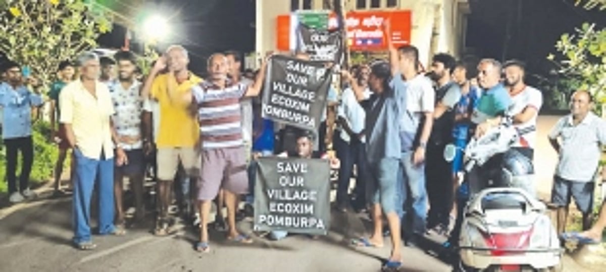 Pomburpa villagers take to streets in protest against mega housing project