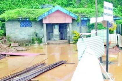 Ponda KTC toilet flooded with rain water