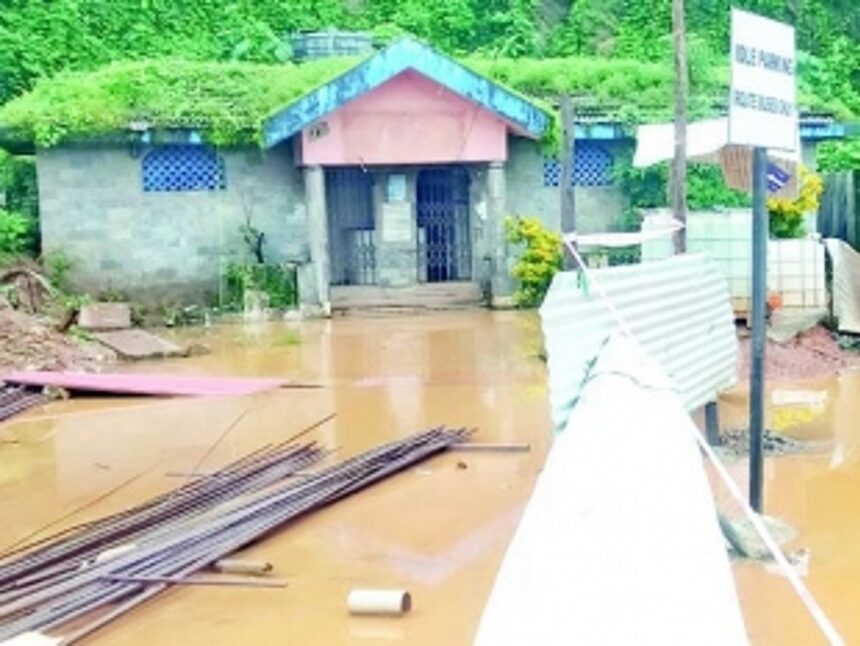 Ponda KTC toilet flooded with rain water