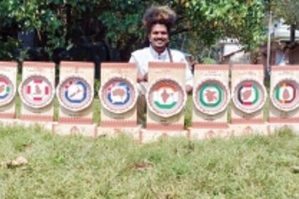 Ponda artist produces ICC WC trophies of participating 10 nations in Kaavi art form