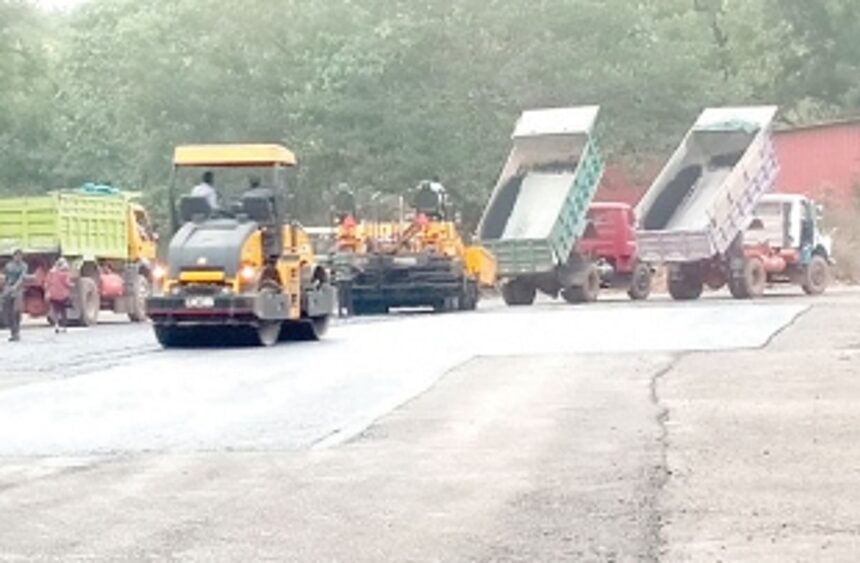 Ponda bus stand road finally hot-mixed