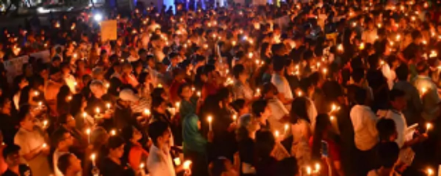 Ponda youth protest Hathras gang-rape 1 Ponda youth protest Hathras gang-rape